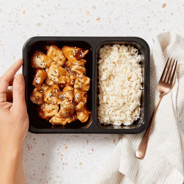 Succulent chicken marinated in a blend of green onion, soy sauce, and brown sugar, all packaged in a food-safe and BPA-free container.