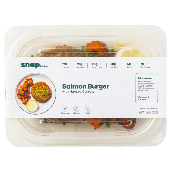 Salmon Burger with Harissa Carrots Container