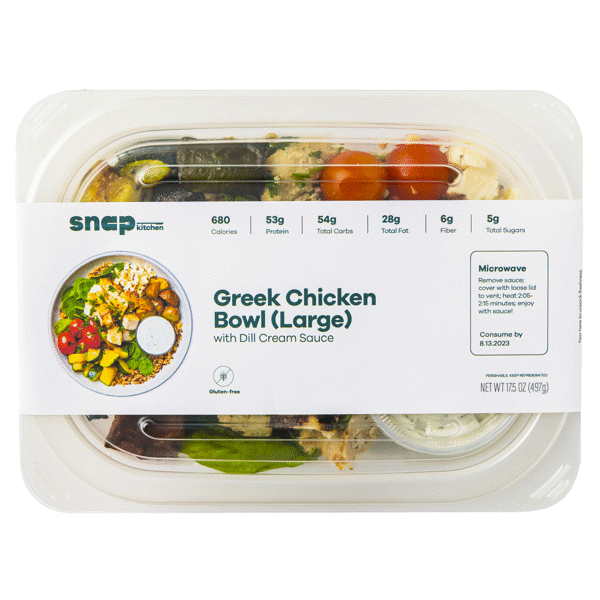 Greek Chicken Bowl with Dill Cream Sauce (Large) Container