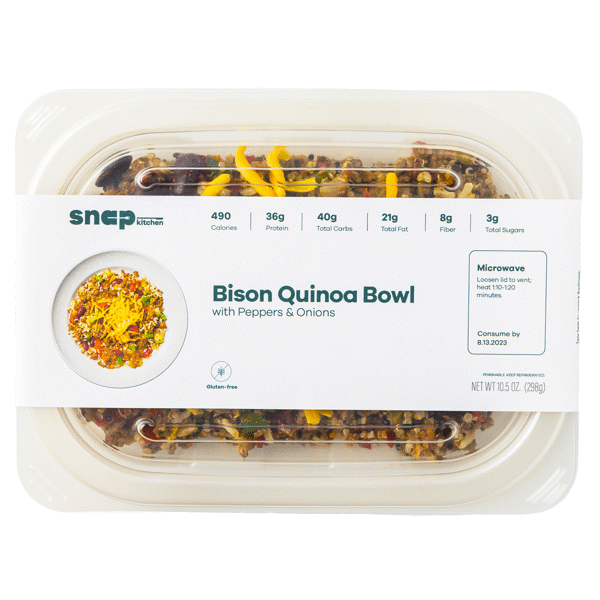 Bison Quinoa Bowl with Peppers & Onions Container