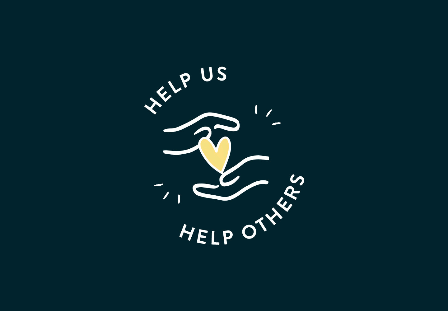 Help Us Help Others, Two hands with heart in the middle