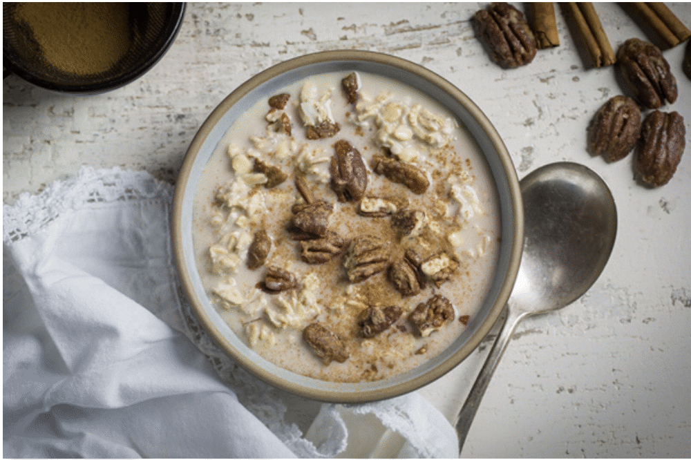 Country Cinnamon Oatmeal with Maple-Glazed Pecans